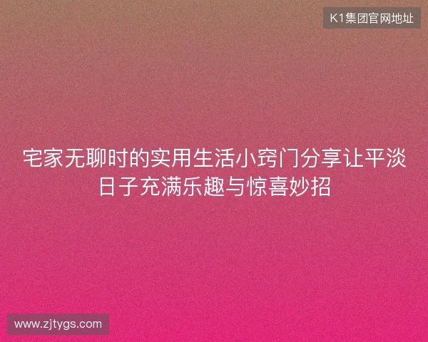宅家无聊时的实用生活小窍门分享让平淡日子充满乐趣与惊喜妙招